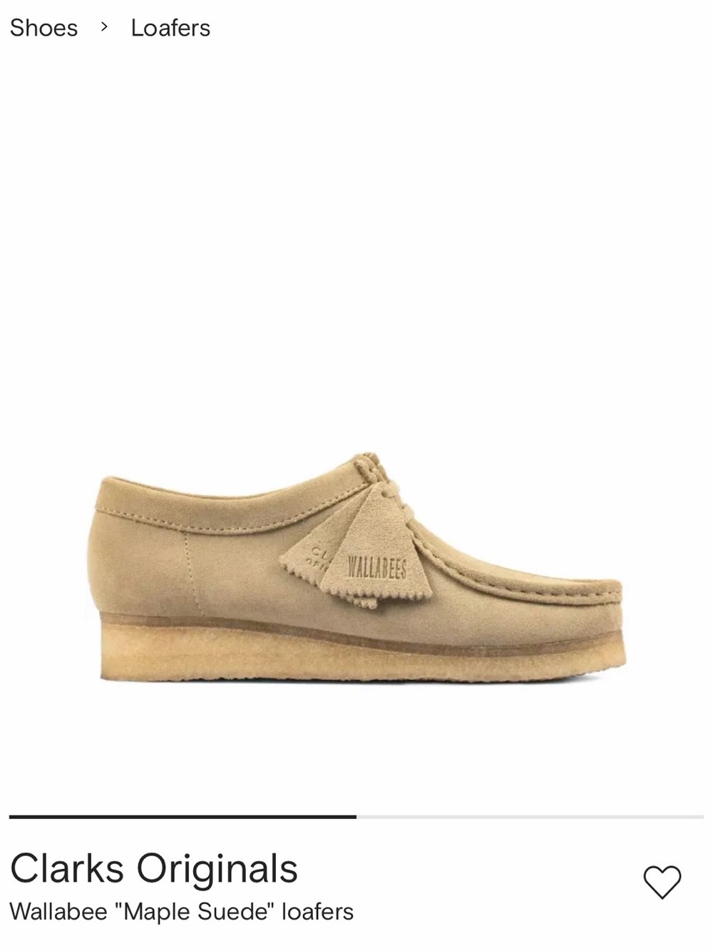 Clarks Wallabee Loafers - Light Brown Suede